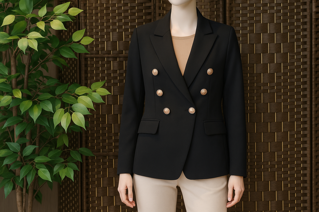 blazer negra con botones