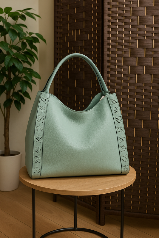 Bolso Hobo Verde Menta con Detalles Calados – Tus Prendas Arganda del Rey